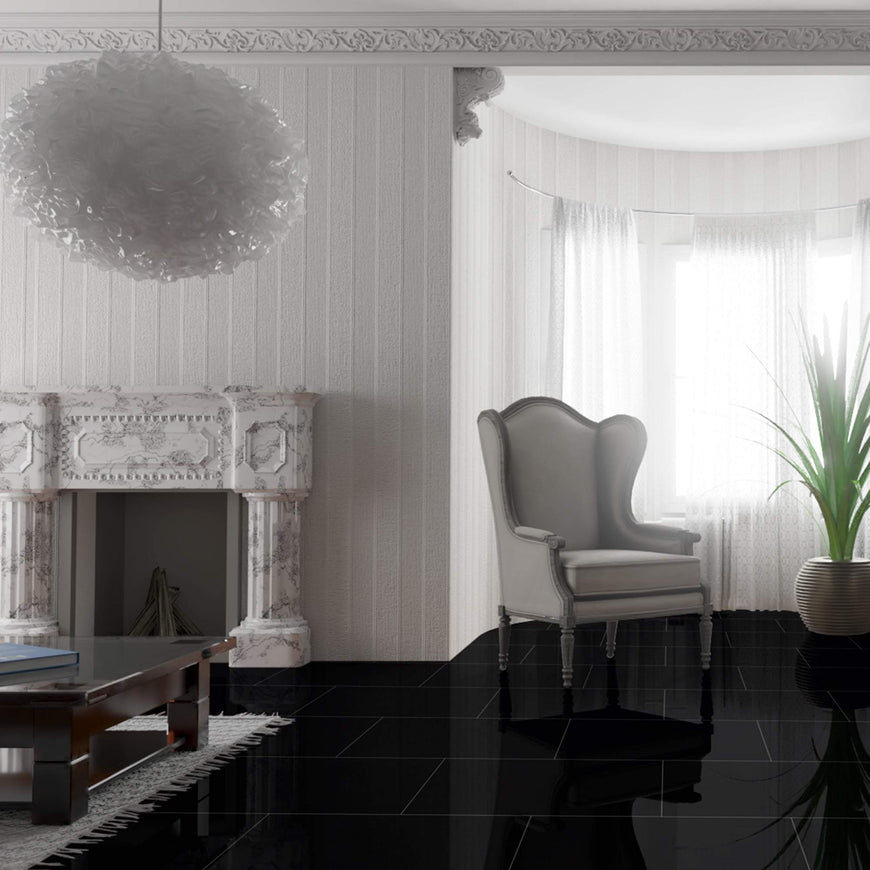 Liberty Floors* Black Lustre High Gloss Laminate Flooring 8mm (223769)