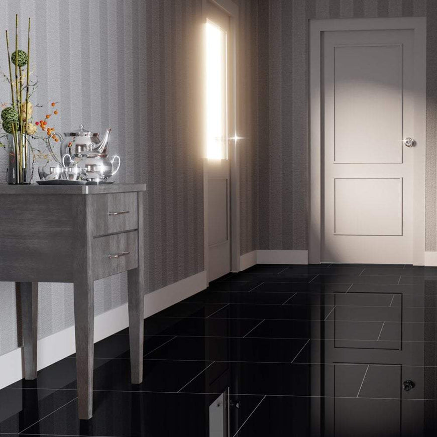 Liberty Floors* Black Lustre High Gloss Laminate Flooring 8mm (223769)