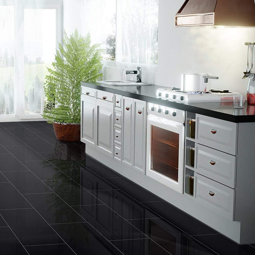 Liberty Floors* Black Lustre High Gloss Laminate Flooring 8mm (223769)